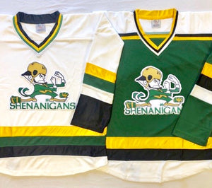 Custom Hockey Jerseys with the Shenanigans Team Logo