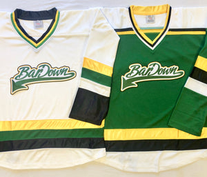Custom Hockey Jerseys with the Bar Down Twill Logo