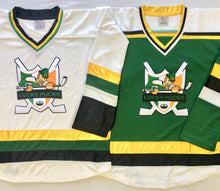 Load image into Gallery viewer, Custom Hockey Jerseys with the Lucky Pucks Twill Logo
