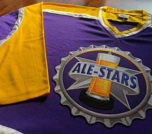 Custom Hockey Jerseys with an Ale-Stars Twill Logo