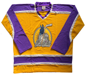 Custom Hockey Jerseys with A Funky Monkey Twill Team Logo Adult Goalie Cut / (Number and Name) / White