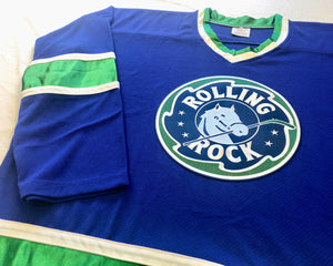 Custom Hockey Jerseys with a Rolling Rock Team Logo