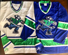 Load image into Gallery viewer, Custom Hockey Jerseys with the Johnny Canuck Twill Logo
