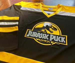 Custom Hockey Jerseys with a Jurassic Puck Embroidered Twill Logo
