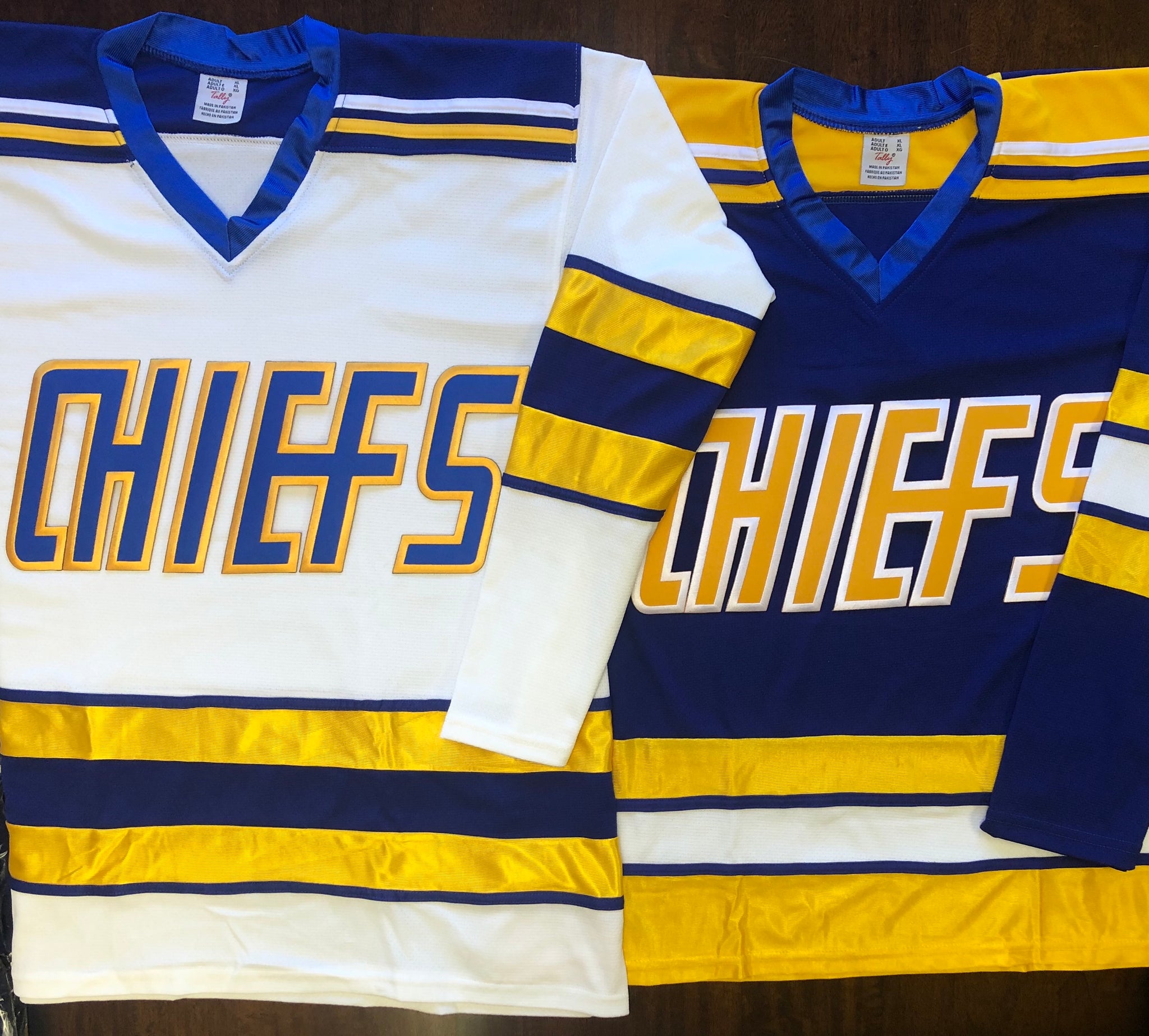 Custom Hockey Jerseys with a CHIEFS Twill Logo