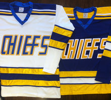 Load image into Gallery viewer, Custom Hockey Jerseys with a Chiefs Embroidered Twill Logo
