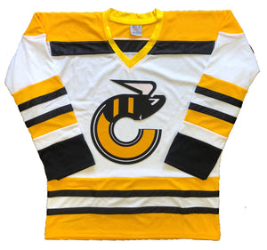 Custom Hockey Jerseys with a Stingers Embroidered Twill Logo