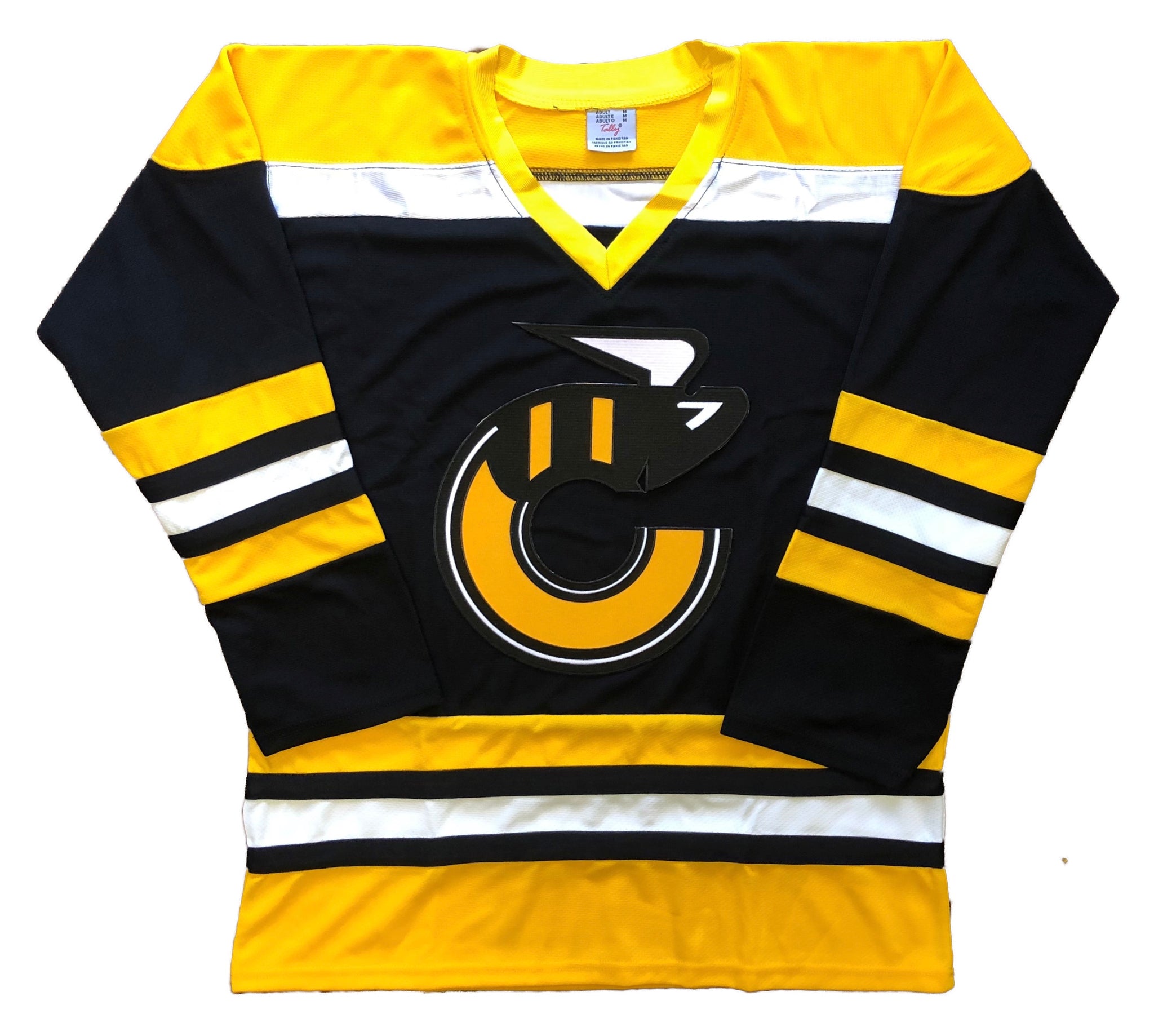 Custom Hockey Jerseys with a Blackhawk Logo and Shoulder Patches – Tally  Hockey Jerseys