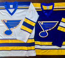 Load image into Gallery viewer, Custom Hockey Jerseys with a Blues Embroidered Twill Crest

