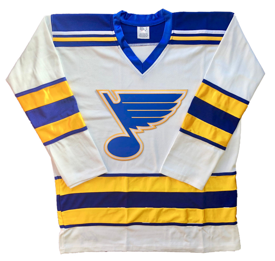 Custom Hockey Jerseys with a Blues Embroidered Twill Crest