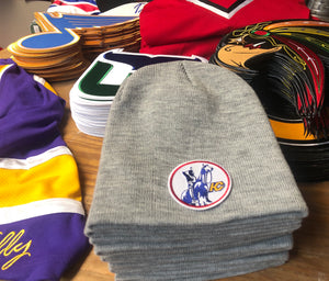 Beanie (Grey) with a Scouts crest / logo $29
