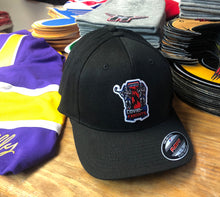 Load image into Gallery viewer, Flex-Fit Hat with the Knights crest / logo $39 (Black)
