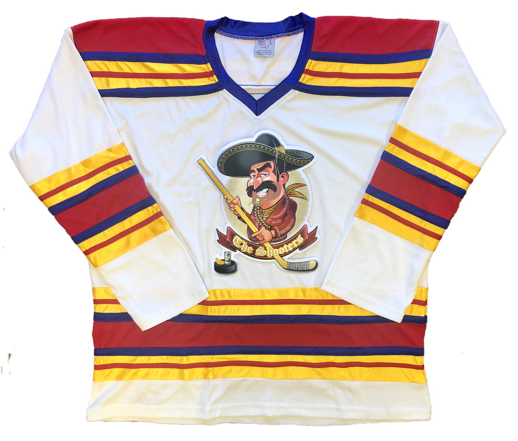 Custom Hockey Jerseys with The Shooters Embroidered Twill Logo