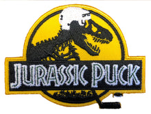 Laden Sie das Bild in den Galerie-Viewer, Flex-Fit-Mütze mit Jurassic-Puck-Wappen/Logo 39 $ (Grau/Weiß)
