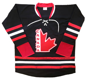 Custom Hockey Jerseys with a Team Canada Embroidered Twill Crest