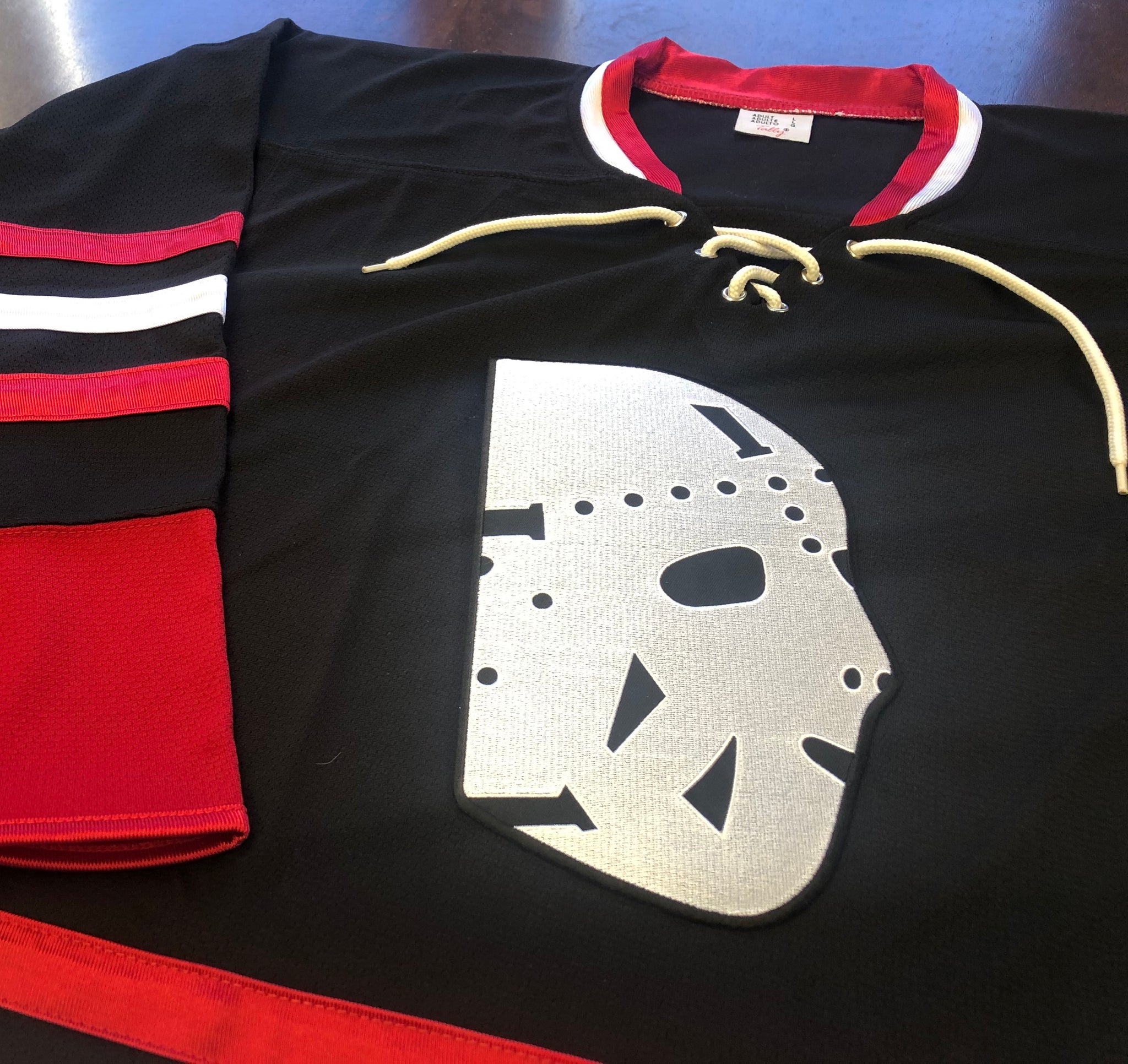 golondrina precedente Reafirmar Custom Hockey Jerseys with a Goalie Mask Embroidered Twill Logo – Tally  Hockey Jerseys