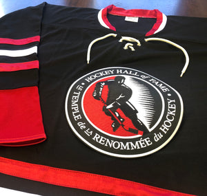 Custom Hockey Jerseys with a Hockey Hall of Fame Embroidered Twill Logo
