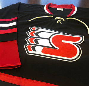 Custom Hockey Jerseys with a "S" Embroidered Twill Logo