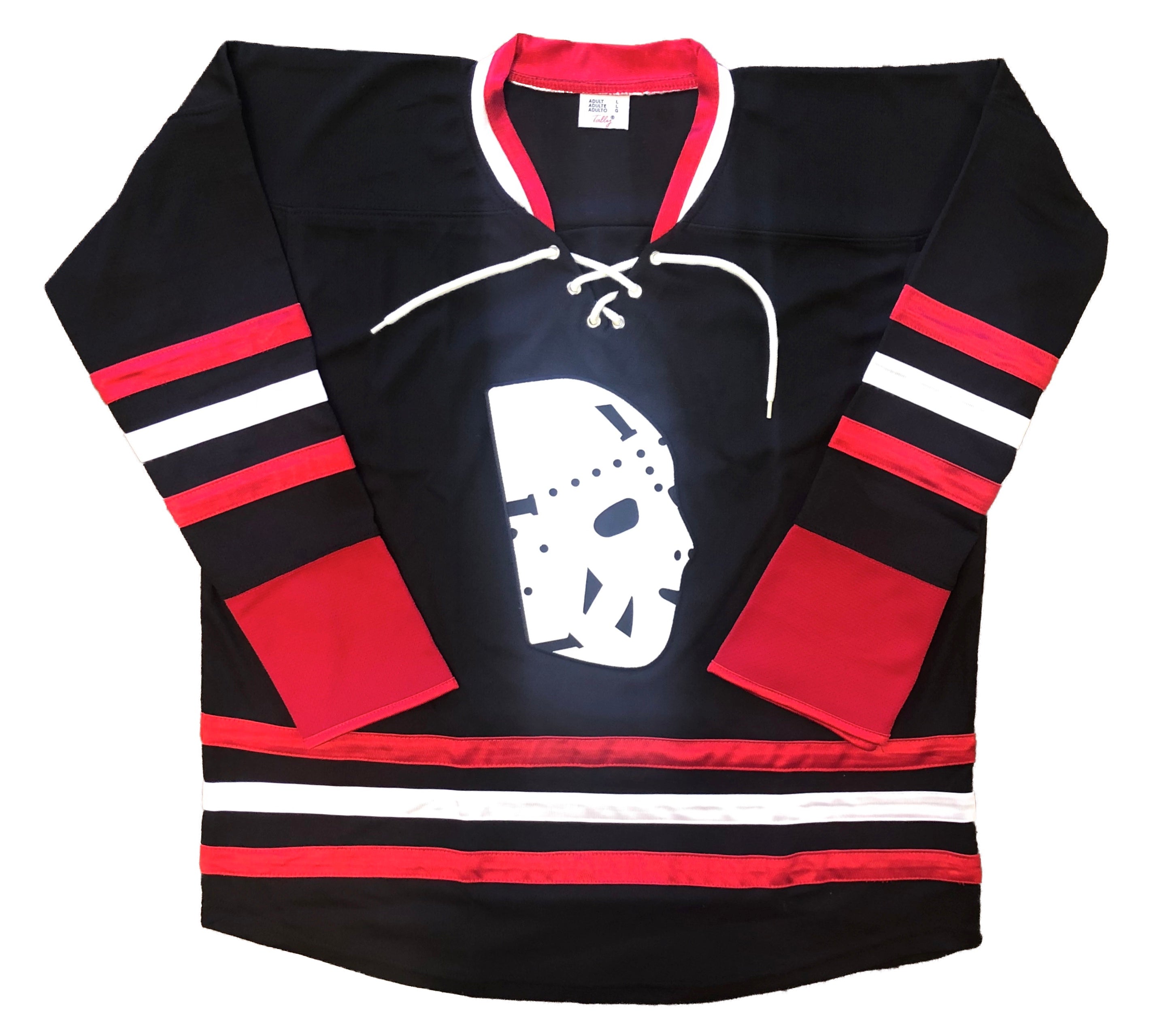golondrina precedente Reafirmar Custom Hockey Jerseys with a Goalie Mask Embroidered Twill Logo – Tally  Hockey Jerseys