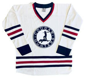 Custom Hockey Jerseys with the Cougar Hunters Twill Logo