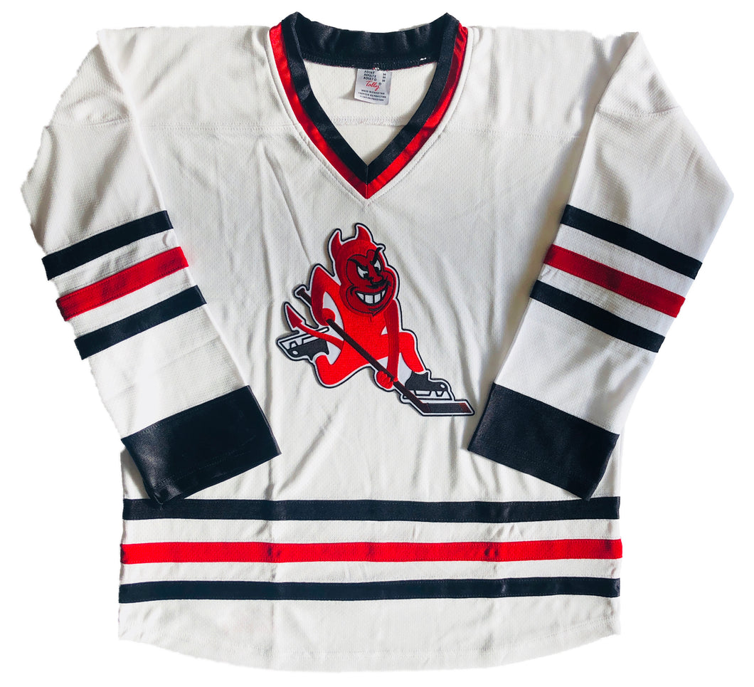 Custom Hockey Jerseys with Skating Devil Twill Logo