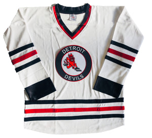 Custom Hockey Jerseys with the Detroit Devils Twill Logo