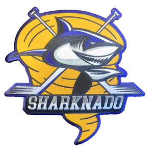 Custom Hockey Jerseys with the Sharknado Embroidered Twill Logo