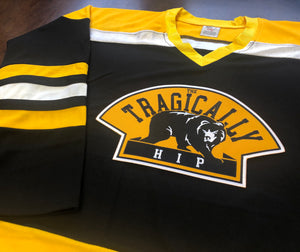 Maillots de hockey personnalisés avec un logo Tragically Hip et Bruin Twill