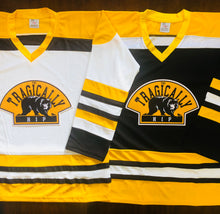 Load image into Gallery viewer, Custom Hockey Jerseys with a Tragically Hip and Bruin Twill Logo
