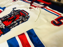 Load image into Gallery viewer, Custom hockey jerseys with the COVID-19 logo
