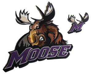 The embroidered twill Moose logo and shoulder crests