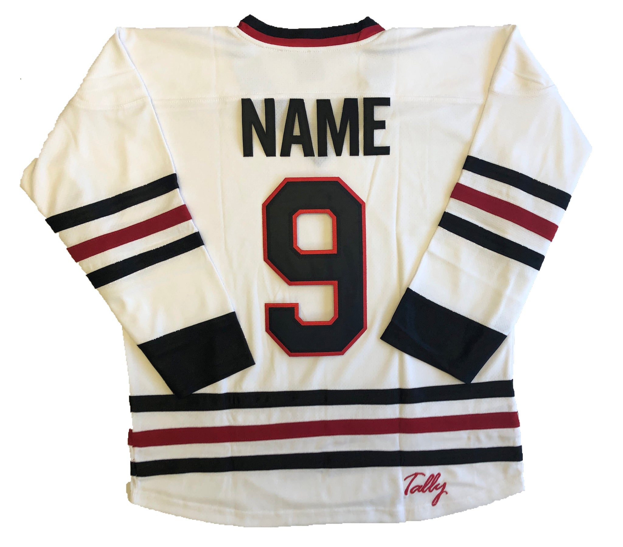 Custom Hockey Jerseys with The Van Halen Team Logo Youth XL / (name and Number on Back and Sleeves) / White