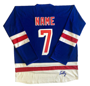Custom Hockey Jerseys with Rangers in Twill Letters Youth XL / (Just Number) / White