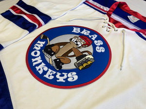 Custom hockey jerseys with the Brass Monkeys logo