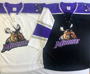 Custom hockey jerseys with the Moose logo