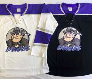 Custom hockey jerseys with the Brewsers team crest