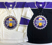 Laden Sie das Bild in den Galerie-Viewer, Individuelle Hockey-Trikots mit lila und weißem Ale Stars-Logo
