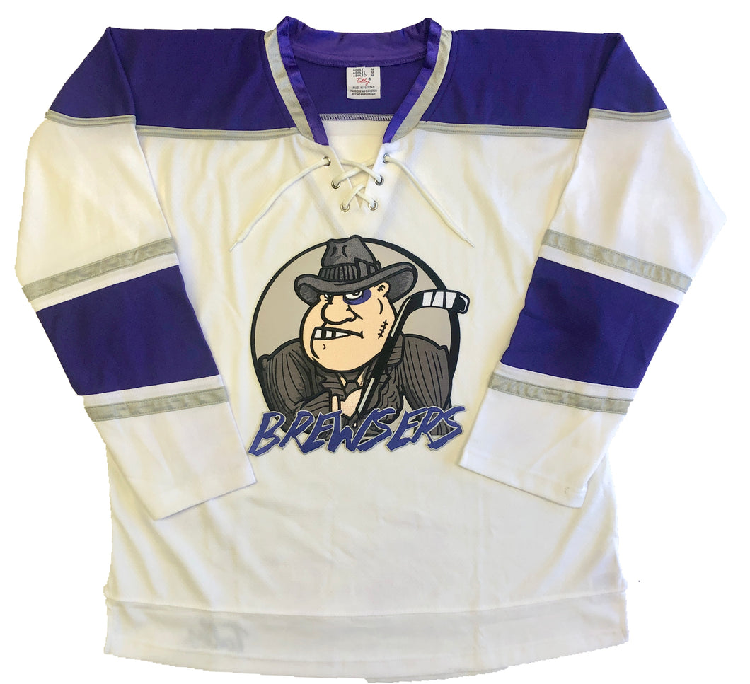 Custom Hockey Jerseys with the Brewsers Twill Crest