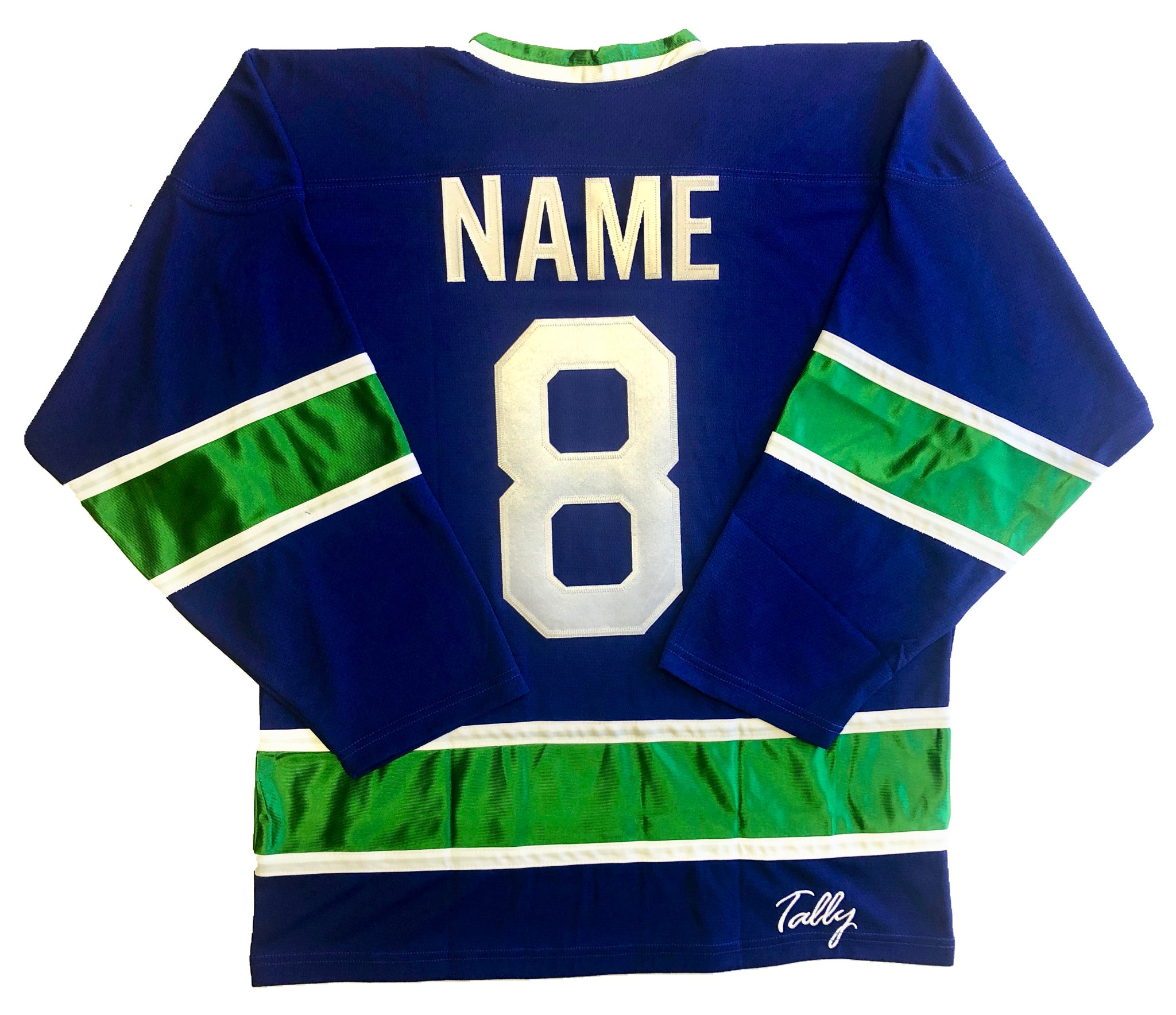 Custom Hartford Whalers Hockey Jersey Name and Number Green