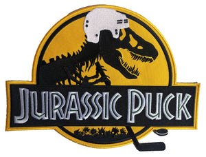 The embroidered twill Jurassic Puck logo