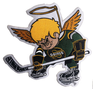 The Saints embroidered twill team logo.