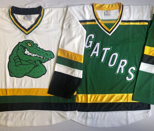 Custom hockey jerseys with the Gators logo