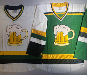Custom Hockey Jerseys with Beer Mug Crest