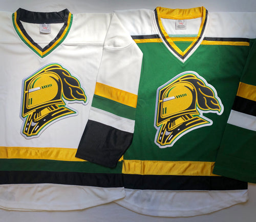Custom hockey jerseys with the Knights logo