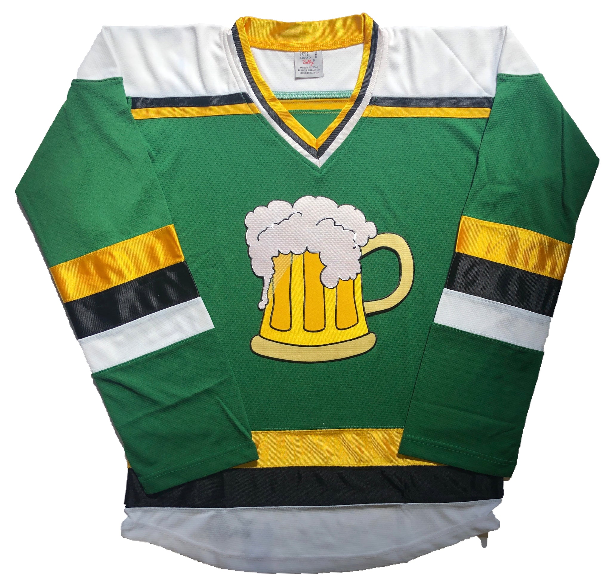 Custom Hockey Jerseys with Embroidered Twill 3-Leaf Clover Crest Adult Medium / (with Number and Name) / Green