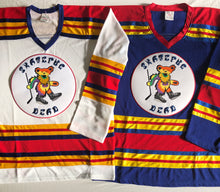 Load image into Gallery viewer, Custom hockey jerseys with the Skateful Dead team logo.
