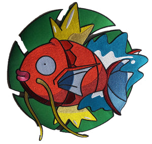 The embroidered twill fish logo