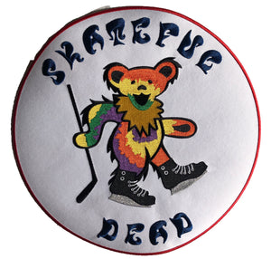 The Skateful Dead embroidered twill team logo.