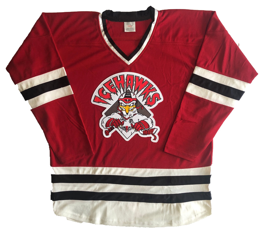 Custom hockey jerseys with the Icehawks logo