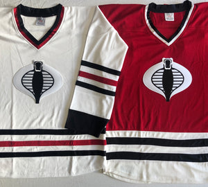 Custom hockey jerseys with the Cobra logo